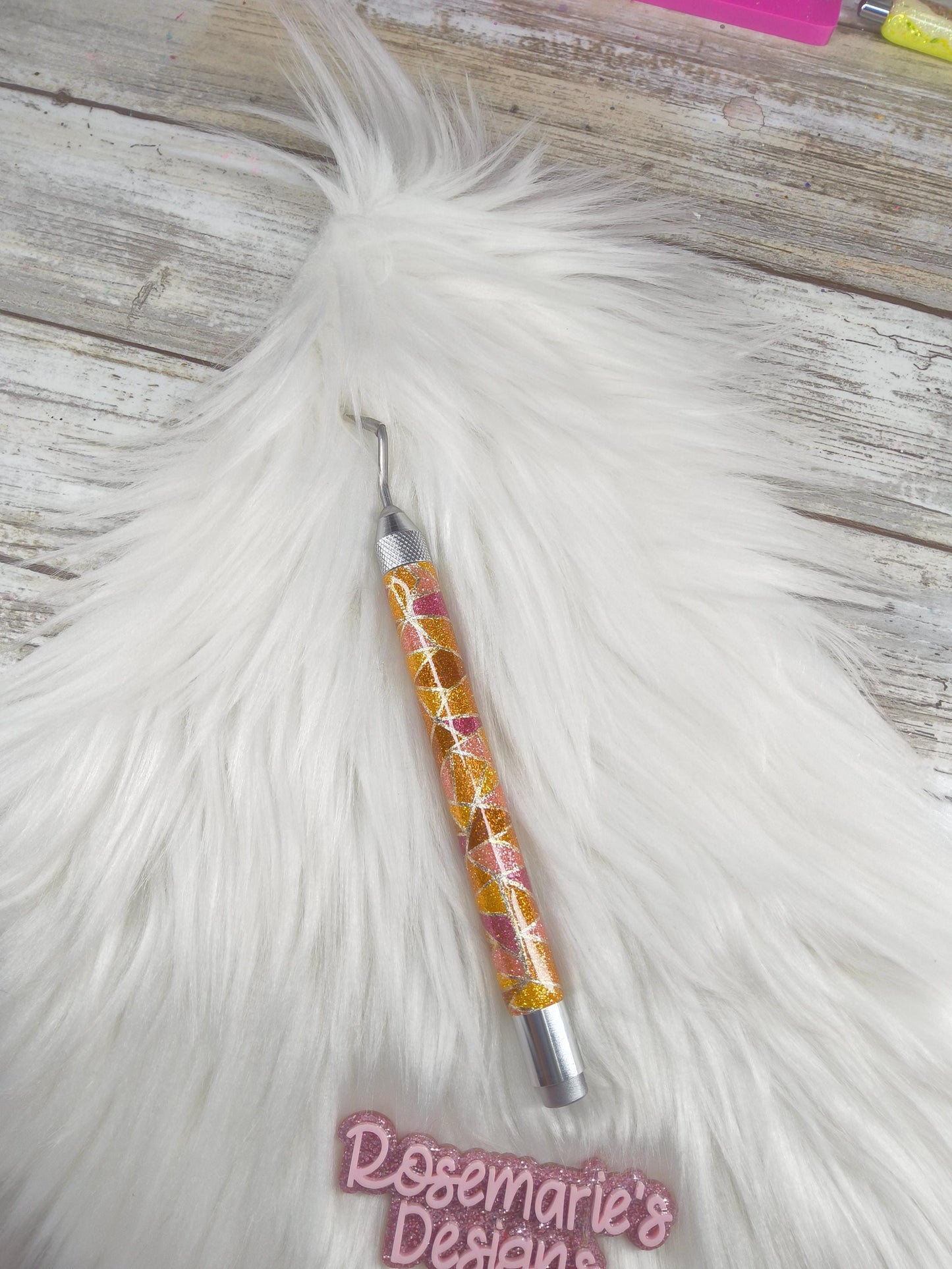 Shattered orange and yellow tool, Custom light up, Crafting tool, weeding tool, vinyl tool