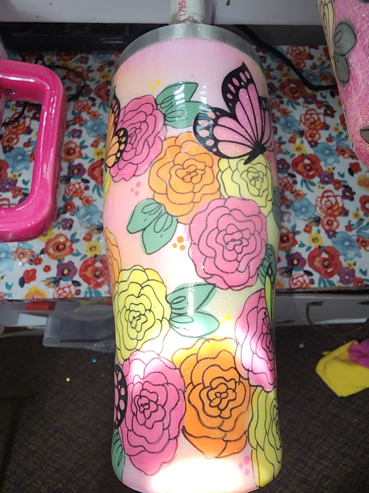 Neon Floral butterfly.