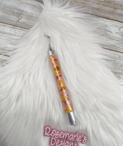 Shattered orange and yellow tool, Custom light up, Crafting tool, weeding tool, vinyl tool