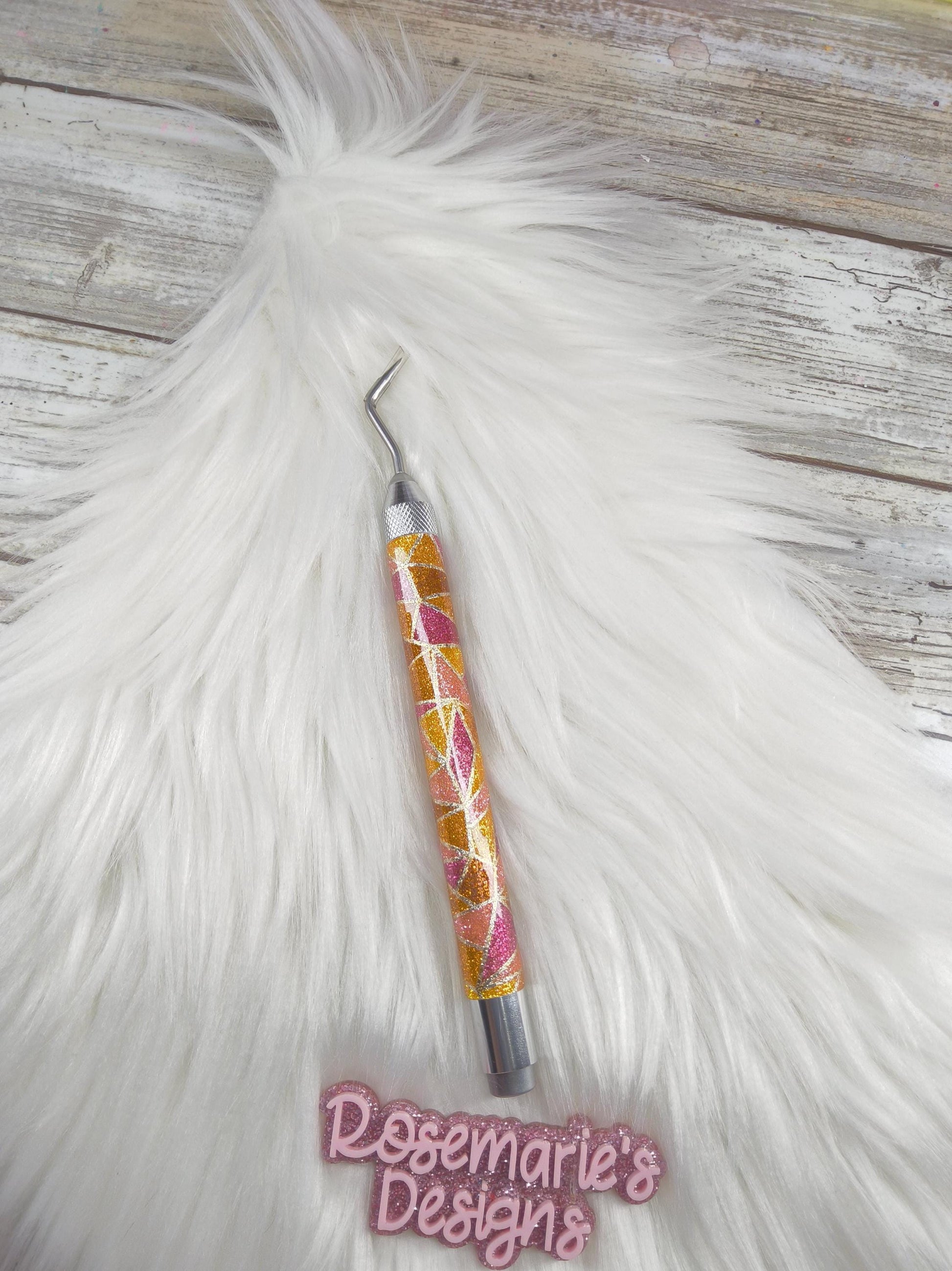 Shattered orange and yellow tool, Custom light up, Crafting tool, weeding tool, vinyl tool