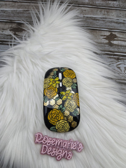Custom Glitter Office Supply Set – Stapler, Tape Dispenser & Rechargeable Mouse – Handmade Desk Decor Gift