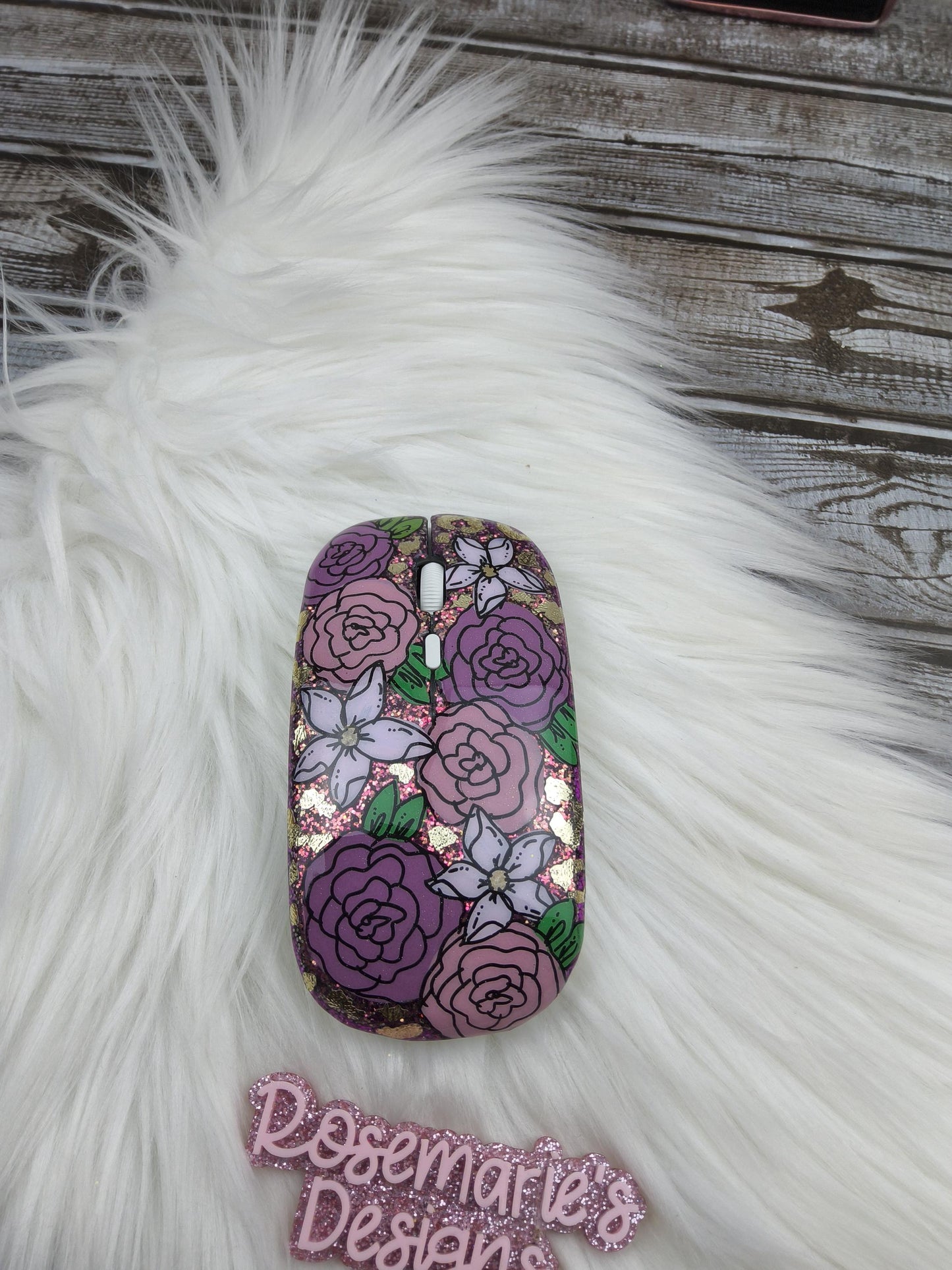 Custom Glitter Office Supply Set – Stapler, Tape Dispenser & Rechargeable Mouse – Handmade Desk Decor Gift