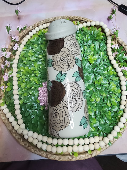 8- 30 oz Simple Tan flowers
