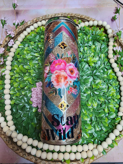 12- 30oz Butterfly Leopard mixed media