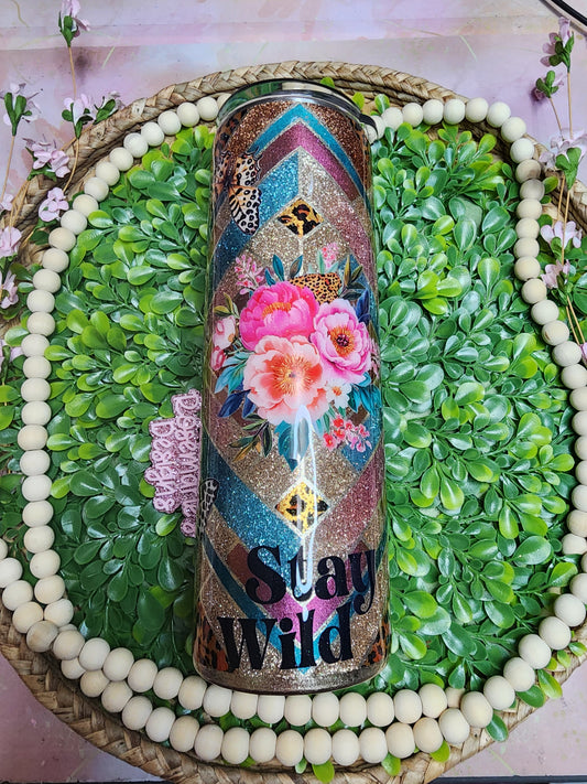 12- 30oz Butterfly Leopard mixed media