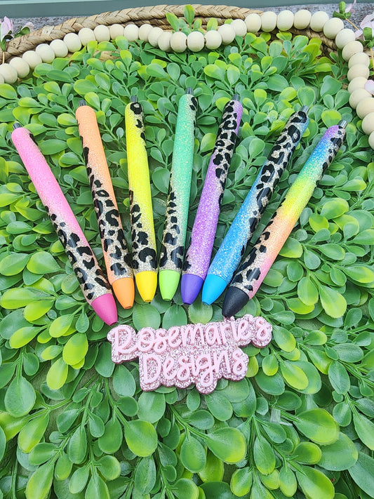 Neon Leopard swirl pen