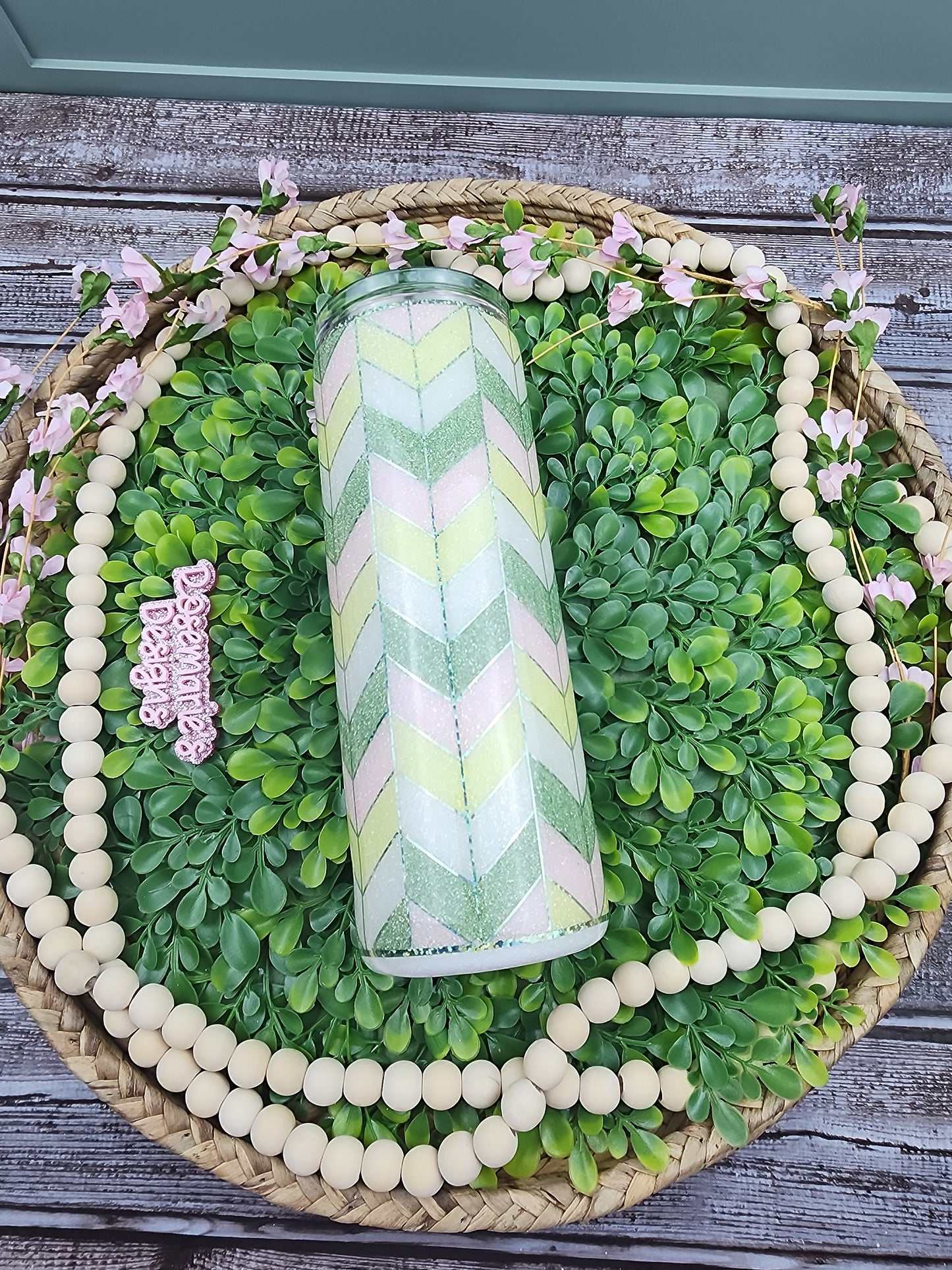20 oz floral tangram