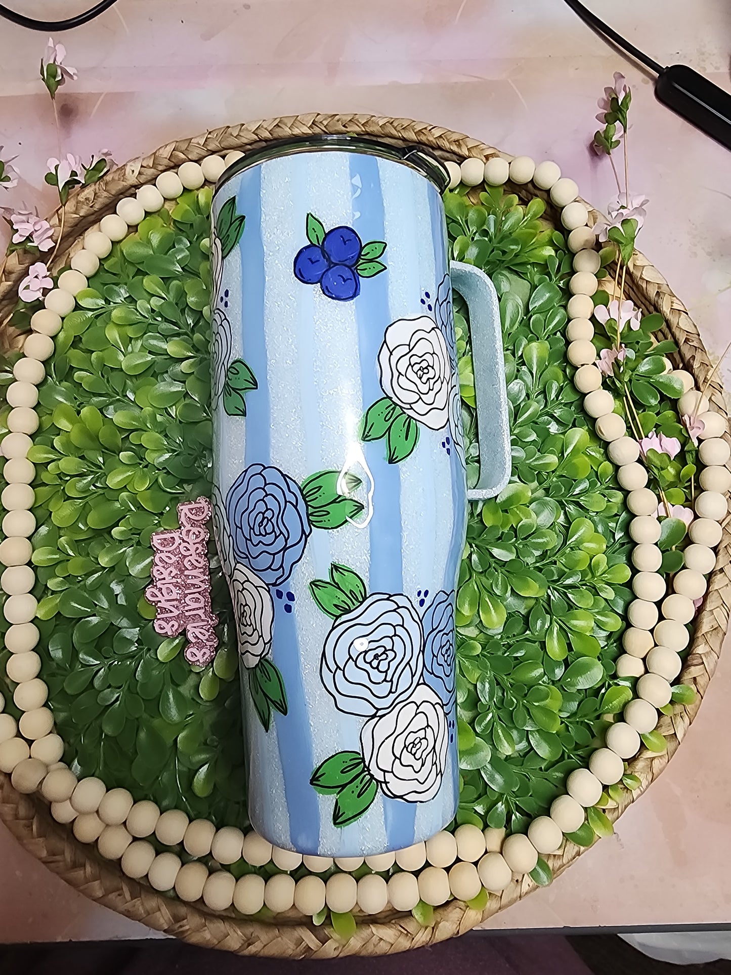 20- 40 oz Blueberry Floral
