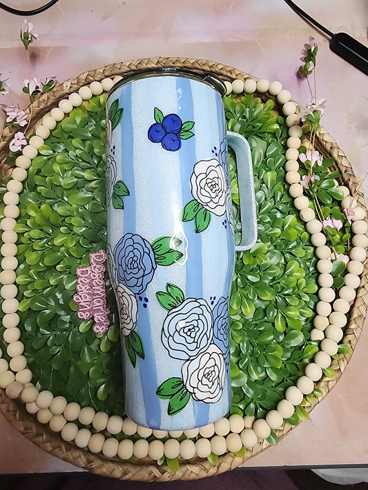 20- 40 oz Blueberry Floral